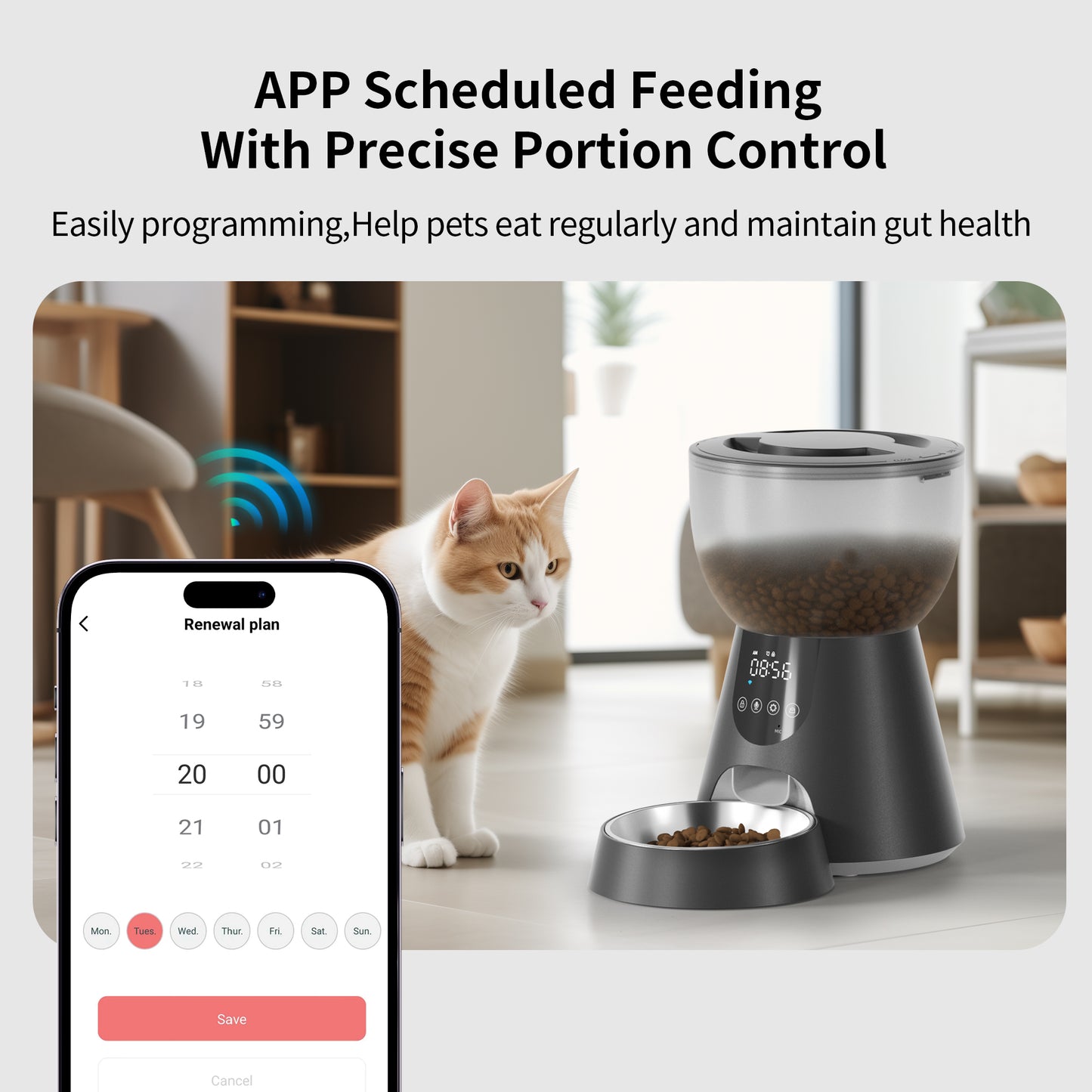 Smart Automatic Pet Feeder with Camera & 5GHz WiFi - 4L Large Capacity App-Controlled Food Dispenser, Stainless Steel Bowl + AC Adapter Included - Dual-Band Connectivity for Cats/Dogs